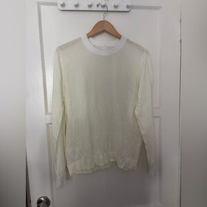 LULULEMON slightly sheer pale yellow shirt